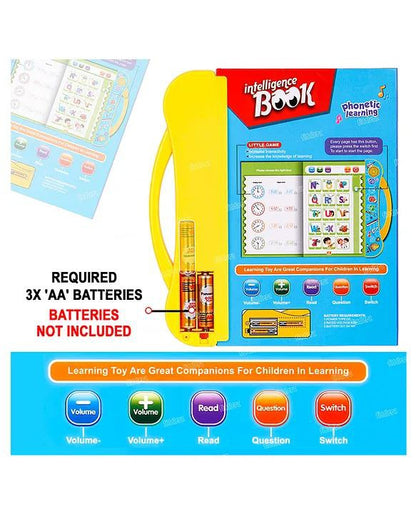 Kids Musical Learning Study Book With Numbers, Letters, Animals, Relations, Poems