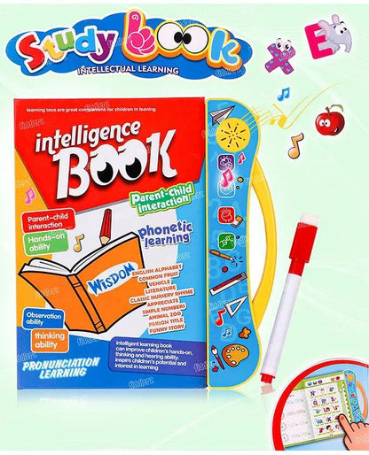 Kids Musical Learning Study Book With Numbers, Letters, Animals, Relations, Poems